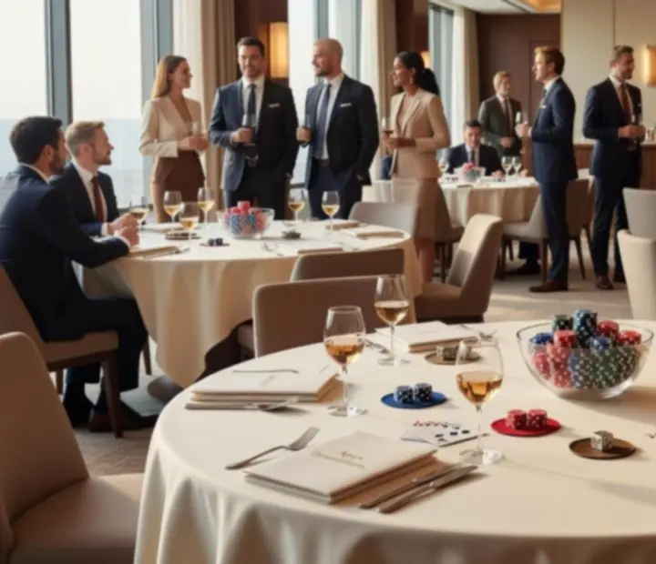 Firemný večer pri elegantne prestretých stoloch v Elite Occasionn